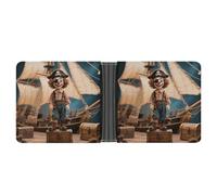 ERSTSNCK Clown on The Treasure Chest Wallet for Men Bifold Rfid Blocking Slim Money Clip Front Pocket Wallet Card Holder