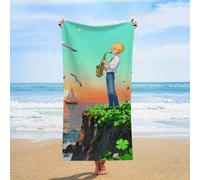 ERSTSNCK Coastal Singing Beach Towel Oversized 31" X 63" Absorbent Towels Quick Dry Pool Towel Lightweight Bath Towels Sandproof Beach Blanket for Gym Swimming Sports Travel Gifts
