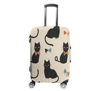 ERSTSNCK Color Bow Tie Cat Luggage Suitcase Covers Elastic Washable Cute Luggage Protector Travel Suitcase Protective Cover For Adult (Fit 19-32 Inch Luggages) X-Large, white, M, Color Bow Tie Cat