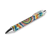 ERSTSNCK Color Tie Dye Black Ballpoint Pens Fine Point (0.5mm) Black Ink Pen Retractable Ball Point Pens with Comfortable Full Grip for Journaling, And Office Writing Ideal 1 PCS