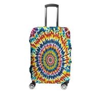 ERSTSNCK Color Tie Dye Luggage Suitcase Covers Elastic Washable Cute Luggage Protector Travel Suitcase Protective Cover For Adult (Fit 19-32 Inch Luggages), white, M, Color Tie Dye