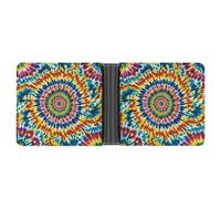 ERSTSNCK Color Tie Dye Wallet for Men Bifold Rfid Blocking Slim Money Clip Front Pocket Wallet Card Holder