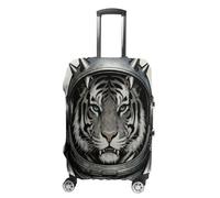 ERSTSNCK Colored Astro Pet Luggage Suitcase Covers Elastic Washable Cute Luggage Protector Travel Suitcase Protective Cover For Adult (Fit 19-32 Inch Luggages) X-Large, white, S, Colored Astro Pet