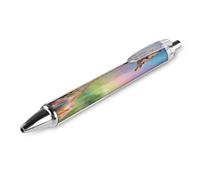 ERSTSNCK Colorful Artistic Giraffe Black Ballpoint Pens Fine Point (0.5mm) Black Ink Pen Retractable Ball Point Pens with Comfortable Full Grip for Journaling, And Office Writing Ideal 1 PCS
