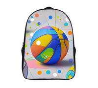 ERSTSNCK Colorful Basketball Laptop Backpack for Travel Work, 16In Cute Bookbag, Computer Backpack, Casual Daypack