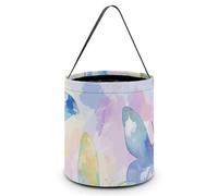 ERSTSNCK Colorful Butterfly Pattern Halloween Candy Buckets Reusable Tote Candy Bag - Trick Or Treat Goody Bag with Handles
