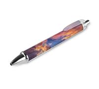 ERSTSNCK Colorful Clouds Black Ballpoint Pens Fine Point (0.5mm) Black Ink Pen Retractable Ball Point Pens with Comfortable Full Grip for Journaling, And Office Writing Ideal 1 PCS