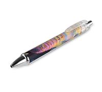 ERSTSNCK Colorful Elephant Painting Black Ballpoint Pens Fine Point (0.5mm) Black Ink Pen Retractable Ball Point Pens with Comfortable Full Grip for Journaling, And Office Writing Ideal 1 PCS