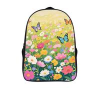 ERSTSNCK Colorful Flower Sea World Laptop Backpack for Travel Work, 16In Cute Bookbag, Computer Backpack, Casual Daypack