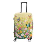 ERSTSNCK Colorful Flower Sea World Luggage Suitcase Covers Elastic Washable Cute Luggage Protector Travel Suitcase Protective Cover For Adult (Fit 19-32 Inch Luggages) X-Large, white, L, Colorful