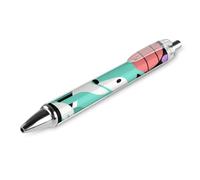ERSTSNCK Colorful Fox Art Black Ballpoint Pens Fine Point (0.5mm) Black Ink Pen Retractable Ball Point Pens with Comfortable Full Grip for Journaling, And Office Writing Ideal 1 PCS