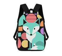 ERSTSNCK Colorful Fox Art Laptop Backpack for Travel Work Cute Bookbag Computer Backpack Casual Daypack