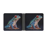 ERSTSNCK Colorful Frog Wallet for Men Bifold Rfid Blocking Slim Money Clip Front Pocket Wallet Card Holder