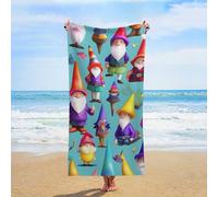 ERSTSNCK Colorful Gnomes Beach Towel Oversized 31" X 63" Absorbent Towels Quick Dry Pool Towel Lightweight Bath Towels Sandproof Beach Blanket for Gym Swimming Sports Travel Gifts