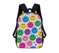 ERSTSNCK Colorful Happy Face Pattern Laptop Backpack for Travel Work Cute Bookbag Computer Backpack Casual Daypack