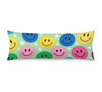 ERSTSNCK Colorful Happy Face Print Body Pillow Pillowcase 20"x54" Lumbar Throw Pillow Covers with Hidden Zipper Breathable & Cozy Full Long Bodypillow Case Cover for Sleeping Bedroom Couch Sofa Decor
