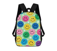 ERSTSNCK Colorful Happy Face Print Laptop Backpack for Travel Work Cute Bookbag Computer Backpack Casual Daypack