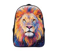 ERSTSNCK Colorful Lion Painting Laptop Backpack for Travel Work, 16In Cute Bookbag, Computer Backpack, Casual Daypack