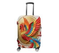 ERSTSNCK Colorful Phoenix Art Luggage Suitcase Covers Elastic Washable Cute Luggage Protector Travel Suitcase Protective Cover For Adult (Fit 19-32 Inch Luggages) X-Large, white, L, Colorful Phoenix