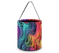 ERSTSNCK Colorful Thing Halloween Candy Buckets Reusable Tote Candy Bag - Trick Or Treat Goody Bag with Handles