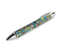 ERSTSNCK Colorful Tiki Mask Pattern Black Ballpoint Pens Fine Point (0.5mm) Black Ink Pen Retractable Ball Point Pens with Comfortable Full Grip for Journaling, And Office Writing Ideal 1 PCS