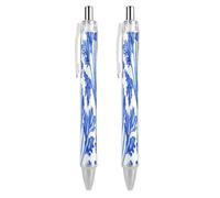 ERSTSNCK Comic Style Celery Black Ballpoint Pens Fine Point (0.5mm) Black Ink Pen Retractable Ball Point Pens with Comfortable Full Grip for Journaling, And Office Writing Ideal 2 PCS