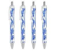 ERSTSNCK Comic Style Celery Black Ballpoint Pens Fine Point (0.5mm) Black Ink Pen Retractable Ball Point Pens with Comfortable Full Grip for Journaling, And Office Writing Ideal 4 PCS