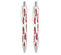 ERSTSNCK Comic Style Tomatoes Black Ballpoint Pens Fine Point (0.5mm) Black Ink Pen Retractable Ball Point Pens with Comfortable Full Grip for Journaling, And Office Writing Ideal 2 PCS