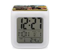 ERSTSNCK Company Farm Tractors Night Light Alarm Clock LED Display Alarms for Bedroom Smart Digital Alarm Clock Wtih 7 Colorful Ambient Lights Sleep Timer for Heavy Sleepers Simple Operation