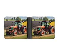 ERSTSNCK Company Farm Tractors Wallet for Men Bifold Rfid Blocking Slim Money Clip Front Pocket Wallet Card Holder