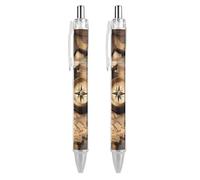 ERSTSNCK Compass And Old World Map Black Ballpoint Pens Fine Point (0.5mm) Black Ink Pen Retractable Ball Point Pens with Comfortable Full Grip for Journaling, And Office Writing Ideal 2 PCS