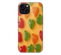 ERSTSNCK Compatible with iPhone 15 Case Bright Yellow Pattern Stylish Phone Case for Women Men, Tempered Glass Shockproof Slim Cover for 15 Pro