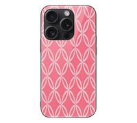 ERSTSNCK Compatible with iPhone 15 Case Circles and Petals Stylish Phone Case for Women Men, Tempered Glass Shockproof Slim Cover for 15 Pro Black