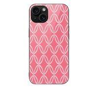 ERSTSNCK Compatible with iPhone 15 Case Circles and Petals Stylish Phone Case for Women Men, Tempered Glass Shockproof Slim Cover for 15 Pro Black