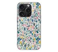 ERSTSNCK Compatible with iPhone 15 Case Classic Floral Pattern Stylish Phone Case for Women Men, Tempered Glass Shockproof Slim Cover for 15 Pro Black