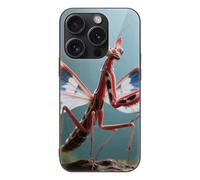 ERSTSNCK Compatible with iPhone 15 Case Devil's Flower Mantis Stylish Phone Case for Women Men, Tempered Glass Shockproof Slim Cover for 15 Pro