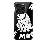 ERSTSNCK Compatible with iPhone 15 Case Funny Wolf Stylish Phone Case for Women Men, Tempered Glass Shockproof Slim Cover for 15 Pro