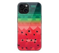 ERSTSNCK Compatible with iPhone 15 Case Gradient Watermelon Stylish Phone Case for Women Men, Tempered Glass Shockproof Slim Cover for 15 Pro Black
