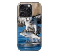 ERSTSNCK Compatible with iPhone 15 Case Hunting Flying Wild Stylish Phone Case for Women Men, Tempered Glass Shockproof Slim Cover for 15 Pro Black