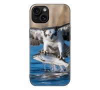 ERSTSNCK Compatible with iPhone 15 Case Hunting Flying Wild Stylish Phone Case for Women Men, Tempered Glass Shockproof Slim Cover for 15 Pro Black