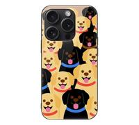 ERSTSNCK Compatible with iPhone 15 Case Labrador Retriever Dogs Stylish Phone Case for Women Men, Tempered Glass Shockproof Slim Cover for 15 Pro Black