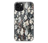 ERSTSNCK Compatible with iPhone 15 Case Light Black Style Stylish Phone Case for Women Men, Tempered Glass Shockproof Slim Cover for 15 Pro