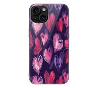 ERSTSNCK Compatible with iPhone 15 Case Red Shape Image Stylish Phone Case for Women Men, Tempered Glass Shockproof Slim Cover for 15 Pro