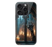 ERSTSNCK Compatible with iPhone 15 Case Witch Castle Stylish Phone Case for Women Men, Tempered Glass Shockproof Slim Cover for 15 Pro Black