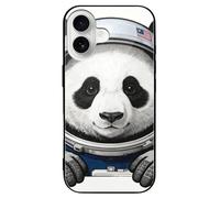 ERSTSNCK Compatible with iPhone 16 Case Animal Space Portrait Stylish Phone Case for Women Men, Tempered Glass Shockproof Slim Cover for 16 Pro Black