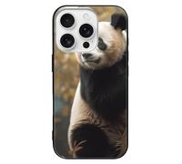 ERSTSNCK Compatible with iPhone 16 Case Animals on Tree Stylish Phone Case for Women Men, Tempered Glass Shockproof Slim Cover for 16 Pro Black