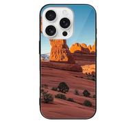 ERSTSNCK Compatible with iPhone 16 Case Arches National Park-Standard Stylish Phone Case for Women Men, Tempered Glass Shockproof Slim Cover for 16 Pro Black