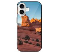 ERSTSNCK Compatible with iPhone 16 Case Arches National Park-Standard Stylish Phone Case for Women Men, Tempered Glass Shockproof Slim Cover for 16 Pro Black