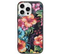 ERSTSNCK Compatible with iPhone 16 Case Beautiful Hibiscus Flower Stylish Phone Case for Women Men, Tempered Glass Shockproof Slim Cover for 16 Pro
