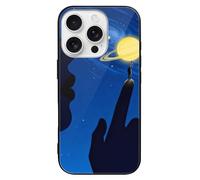 ERSTSNCK Compatible with iPhone 16 Case Blue Starry Sky Stylish Phone Case for Women Men, Tempered Glass Shockproof Slim Cover for 16 Pro